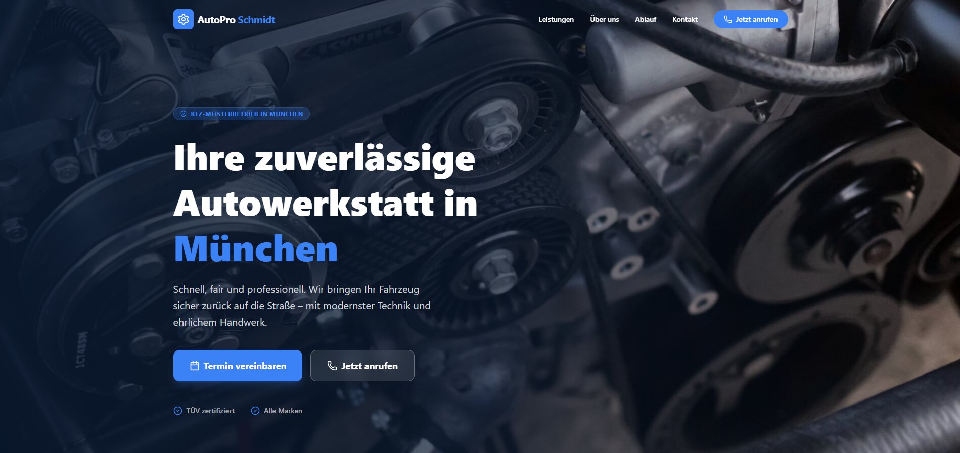 Website AutoPro Meisterbetrieb