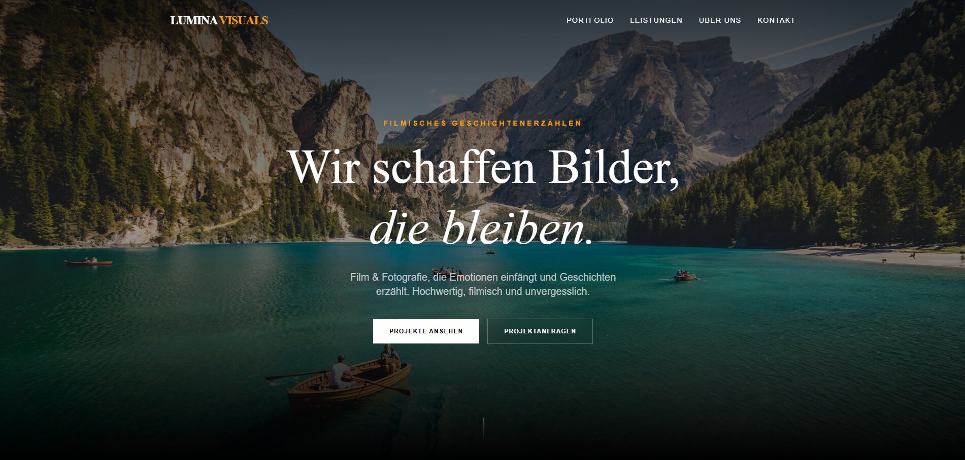 Website Lumina Visuals – Webprojekt NZ Studio